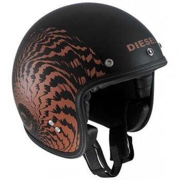 AGV Casco Old Diesel E2205 Multi-Jack, color Negro/Naranja, talla 10