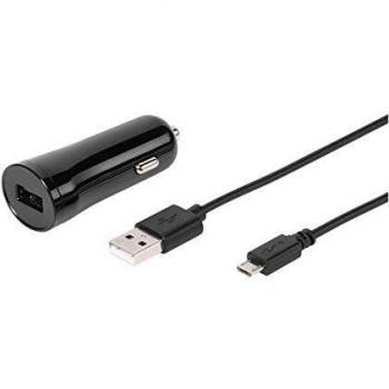Vivanco Cargador USB Coche Cable Micro USB 1.2m Negro 60022