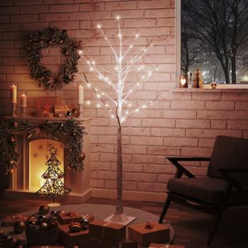 Árbol de Navidad LED blanco abedul blanco cálido 180 cm