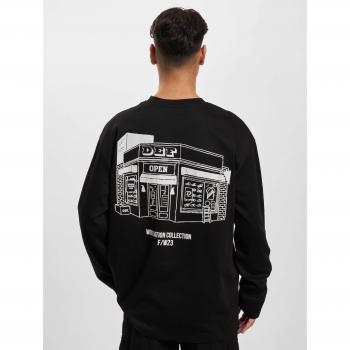 Men's Black Open Long Sleeve T-Shirt