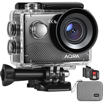Cámara Deportiva 4K WiFi 20MP Camara subacuática Impermeable 40M Camaras Acción Sumergible Action Camera Anti-Vibración con Control Remoto 2.0'LCD 2 baterías de 1050mAh y Accesorios Multiples
