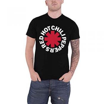 Red Hot Chili Peppers Classic Asterisk Logo T-Shirt - Black - Large - 100% Cotton Jersey
