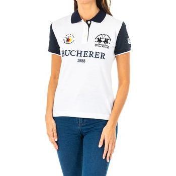 Polo manga corta con cuello solapa a contraste 2WP185 mujer