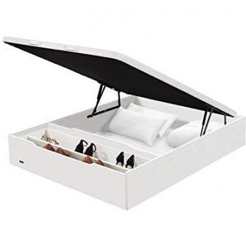 Canapé Abatible de Madera con Zapatero Blanco 150x190 cm (Montaje Incluido)