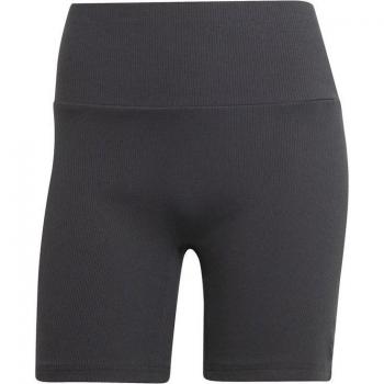 Mallas Cortas Rib Biker Alta Cintura Mujer Negro adidas