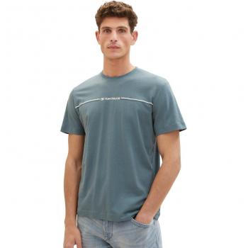 Camiseta Tom Tailor Hombre Manga Corta Cuello Redondo Turquesa