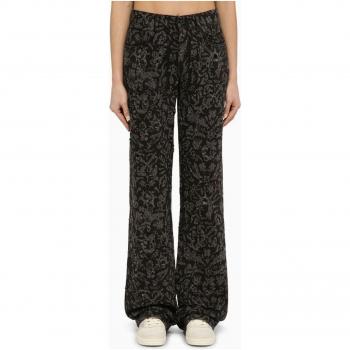 Off-White Women's Vintage Black Denim Trousers in Light Blue | Size 26 | OWYA047S24DEN001