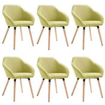 Green Fabric Dining Chairs Set of 6