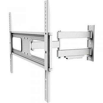 Soporte de pared totalmente móvil para TV LCD 37'' - 70'' (94 - 178 cm), inclinable y giratorio, color blanco, hasta 50 kg