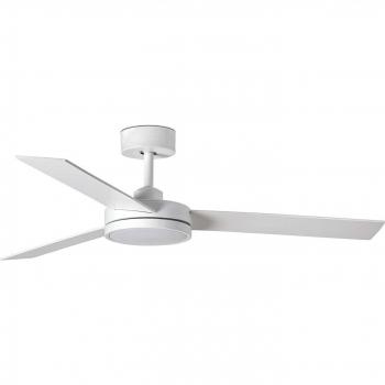 FARO BARCELONA Barth Ventilador de techo con luz LED, color blanco mate, 29.1 cm de diámetro