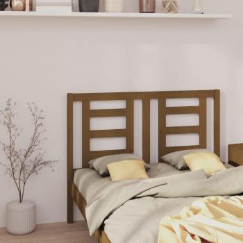 Cabecero para cama de madera maciza de pino en color ámbar, dimensiones 146x4x100 cm