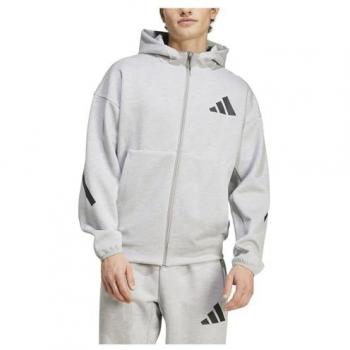 Adidas Z.N.E. Full-Zip Hooded Sweatshirt - Grey - XS - Poly Mesh