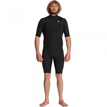 Billabong Absolute 2/2mm Traje de Surf de Primavera con Manga Corta y Cremallera en el Pecho para Hombre - Color Negro, Talla L
