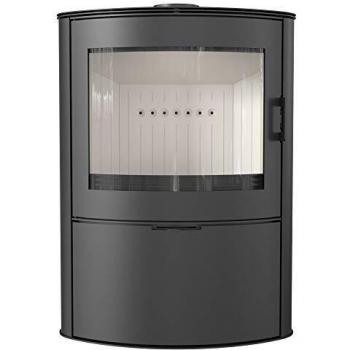KRATKI Estufa de acero AB-2 | 10 kW | RRRRØ 150 mm | Estufa de leña de 105,2 x 76,1 x 46 cm | Estufa de acero con acristalamiento