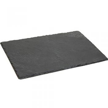 Bandeja de Pizarra Natural Antideslizante 30 x 20 cm para Servir Aperitivos y Quesos
