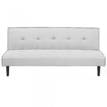 Sofá Cama 3 Plazas Gris Claro con Asiento Abotonado Click Clack Visby