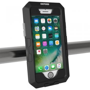 Oxford Dryphone Pro - Montaje de teléfono móvil para iPhone 6+/7+, incluye soporte resistente al agua, fácil instalación, compatible con manillares de bicicleta y motocicleta, diseño ligero y duradero