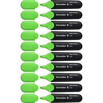 Marcador Job Recargable Fluorescente Verde - Confección 10 Piezas