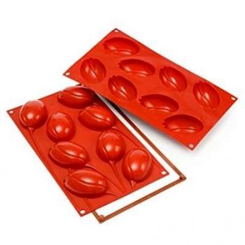 SF118 Molde de Silicona con Forma de tulipano, 8 cavidades, Color Cereza