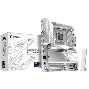 Placa Base Gigabyte B860 AORUS ELITE WIFI7 ICE ATX con Socket LGA 1851, Soporte DDR5 hasta 9200MHz, VRM de 14+1+2+1 Fases, PCI