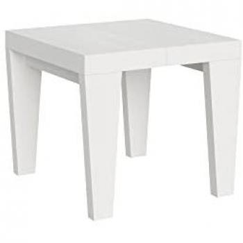 Mesa extensible Spimbo 90x90/246 cm Fresno Blanco