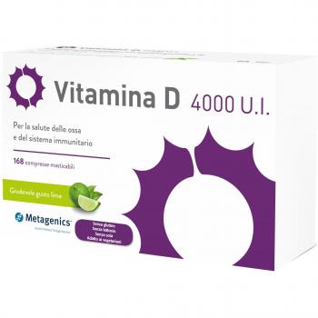Vitamina D 4000 UI Metagenics - 168 Compresas Masticables para la Salud de Huesos e Inmunidad