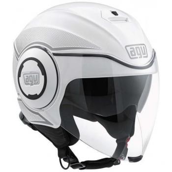 AGV Casco Fluid E2205, Color Blanco/Negro, Talla 9