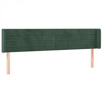 Cabecero con LED de terciopelo verde oscuro 203x16x78/88 cm