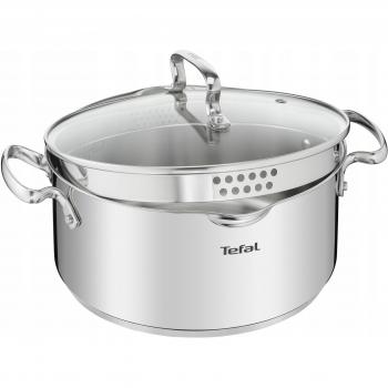 Cacerola Tefal Duetto+ 28 cm con tapa de vidrio y acero inoxidable