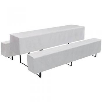 vidaXL 3 manteles blancos reutilizables para mesa alargada y 2 bancos 225 x 70 x 35cm