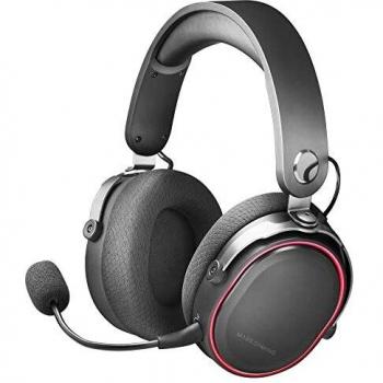 MARSGAMING MHW, Auriculares Inalámbricos + Micrófono Extraíble, Sonido Espacial 7.1, Negro