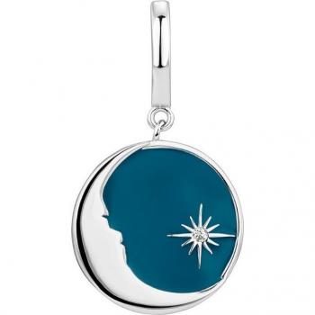 Piercing aro Blue Moon de plata bañada en rodio