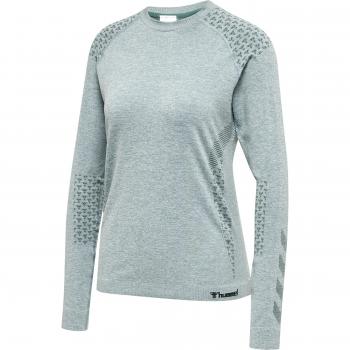 Camiseta sin costuras de manga larga para mujer Hummel CI Gris XL