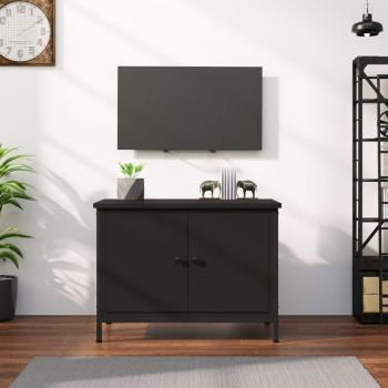 Mueble de TV con puertas de madera contrachapada 60x35x45 cm color negro marca vidaXL
