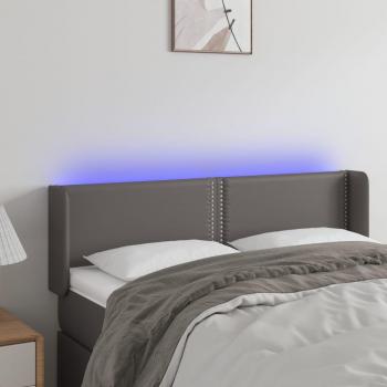 Cabecero LED Gris 147x16x78/88 cm en cuero sintético