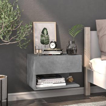 Mesita de noche de pared vidaXL en color blanco, negro y roble sonoma, con características para habitación, mesitas de noche dormitorio, salón y estudio; también disponible en gris hormigón