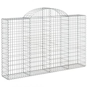 Cestas gaviones 40 uds forma de arco hierro 200x30x120/140 cm Plateado