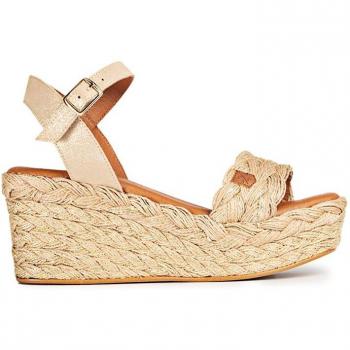 Sandalias de cuña de mujer Popa Amur Platino
