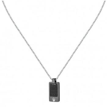 Collar Maserati Iconic Hombre con piedras negras 45+5cm