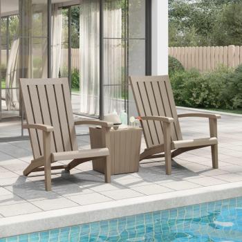 Sillas de jardín Adirondack 2 piezas polipropileno marrón claro