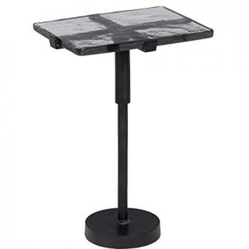 Mesa auxiliar 41 x 32 x 59 cm Cristal Negro Metal
