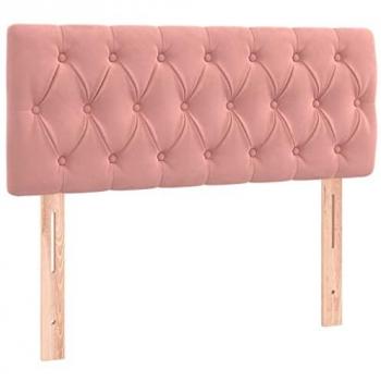 Cabecero LED Rosa de Terciopelo 90x7x78/88 cm con Iluminación para Cama Individual