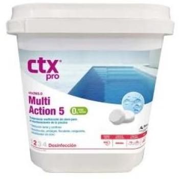 Cloro Multiacción 250g en Tabletas - Desinfectante, Alguicida y Floculante para Piscinas Cerámicas - Envase de 5 Tabletas