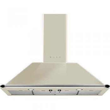 Campana Extractora SMEG KT110PE, Canalizado, 820 m³/h, Clase A, Montaje en Pared, Iluminación LED, 225 Lux, Color Crema