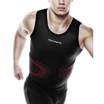 Rehband Compresión RX Contact Tank Top con aletas de acolchado, todo el año, unisex, color  - blanco / rojo, tamaño S