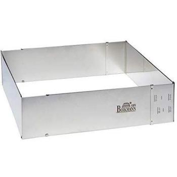 Marco de Cocción Ajustable Birkmann Easy Baking Acero Inoxidable 22 x 25 a 43 x 48 cm, Altura 7 cm