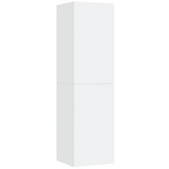 Mueble TV Multimedia Estantería para Televisión Buffet Comedor Salón Dormitorio 30,5 x 30 x 110 cm Madera Contrachapada Blanca
