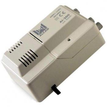 Amplificador de Antena Interior Alcad AI-200 con 2 Salidas y Fuente de Alimentación Integrada