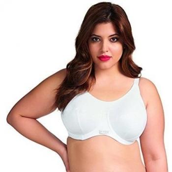 Elomi Energise Full Cup Underwired Sports Bra White Nylon Size G-M
