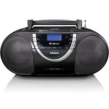 Lenco SCD-6900BK - Boombox portátil con radio DAB+, FM, reproductor de CD/MP3, casete y Bluetooth